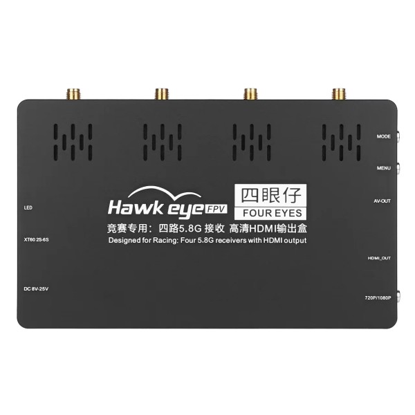 Hot Sales Hawkeye Little Pilot Four Eyes 4-Channel Split Screen Box 5.8G Receive 4-Segment TV Output 5.8G Screen/Phone